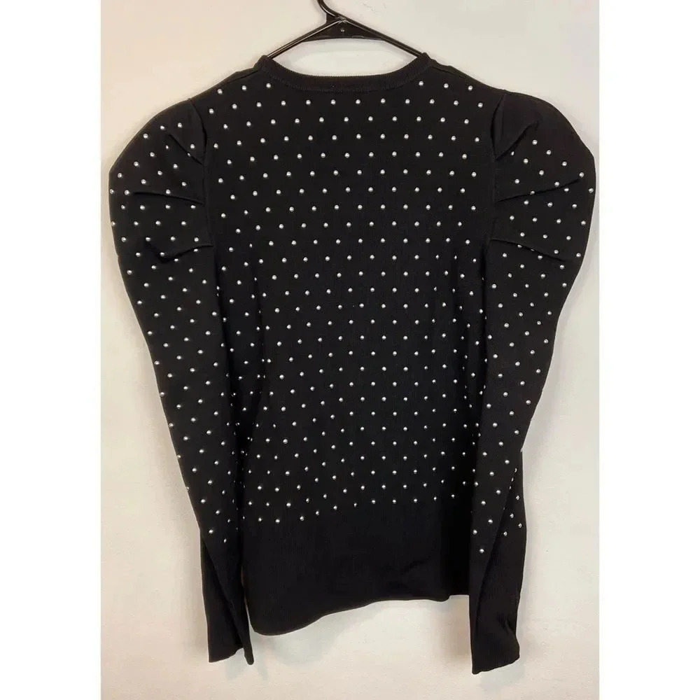 Apparalel Black Puff Shoulder Top Size L - Picture 11 of 16